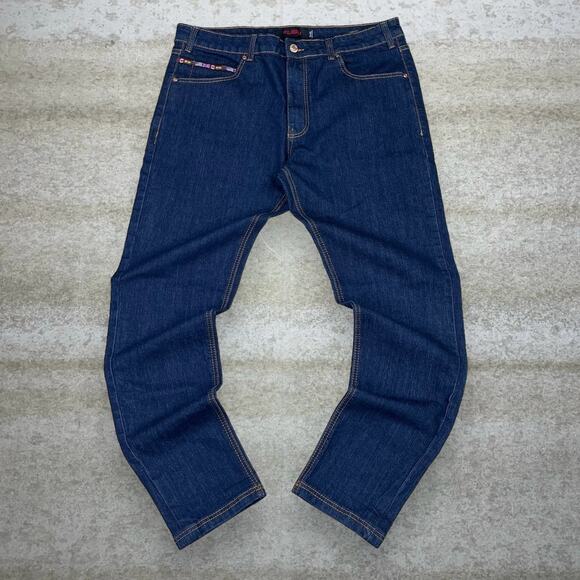 Vintage Y2K Fubu Skater Jeans 36x32 Regular Straight Fit Dark Wash Denim Rap - Picture 2 of 4